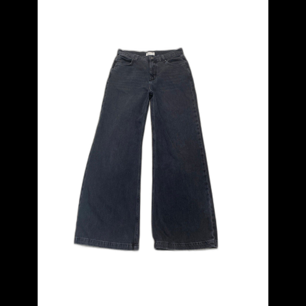 Free People We The Free Wide Leg Jeans Size 27 Washed Black High Rise 90s Denim - Picture 2 of 7